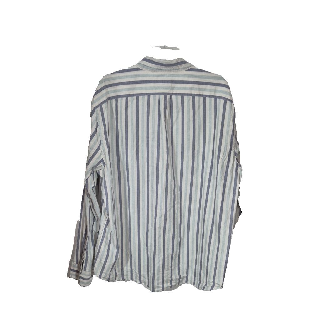 J Crew Shirt Mens 2XL Green Stripe Classic Secret‎ Wash Shirting Button Down - Picture 2 of 7